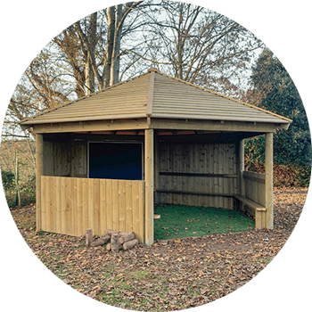 a large outdoor classroom in autumn