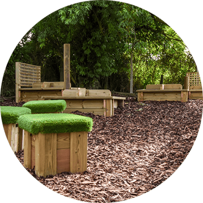 grass topped stools