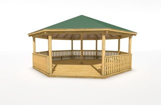 7.5M Octagonal Gazebo with Decked Base