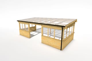 Freestanding Timber Canopy 8M x 4M with Cladding and Glazing