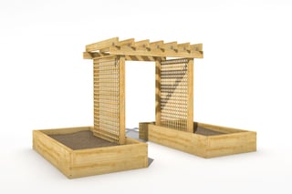 Trellis Archway with Sleeper Planters