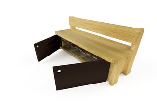 Timber Storage Bench with Doors