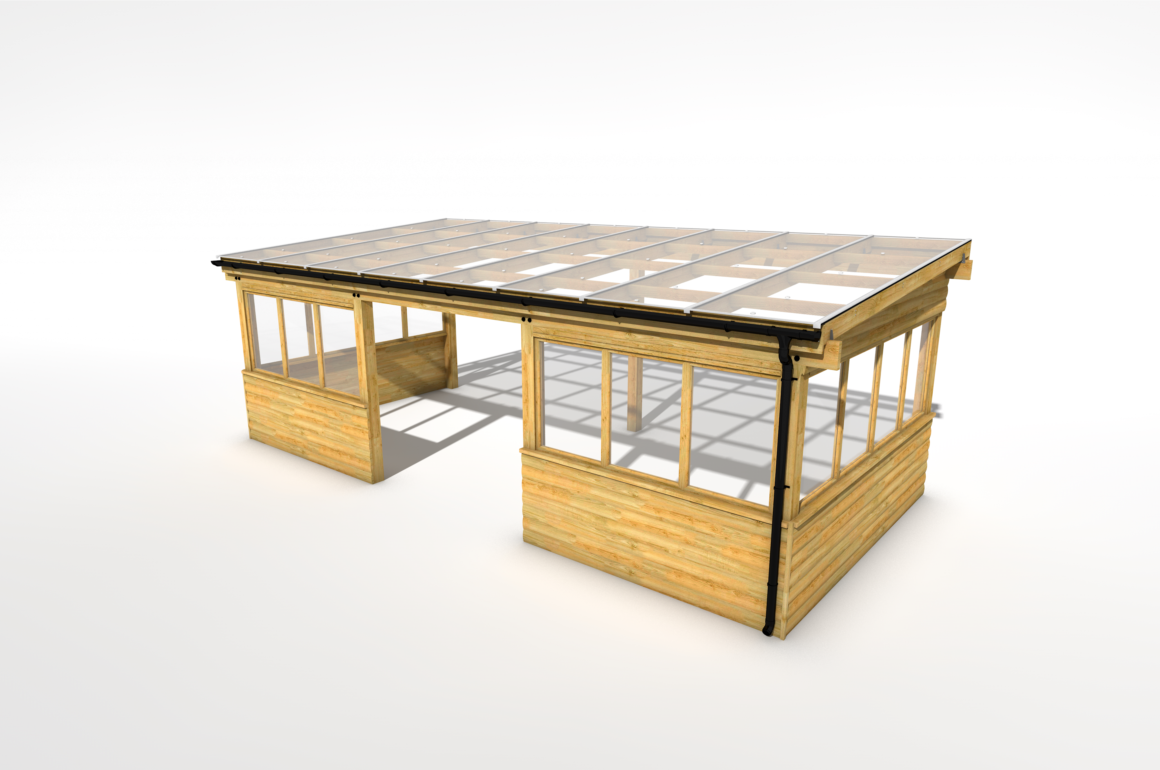 Freestanding Timber Canopy 8M x 4M with Cladding and Glazing