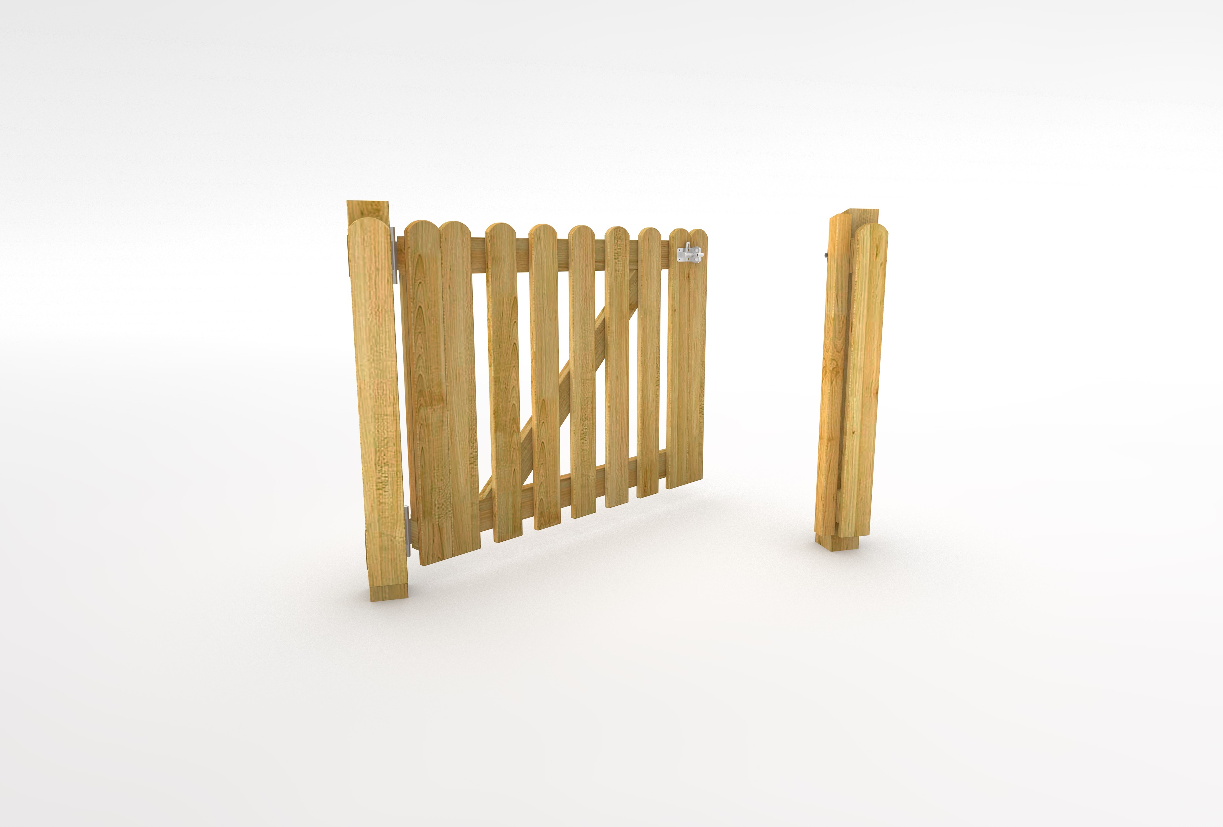Timber Bow Top Fence Gate 1m