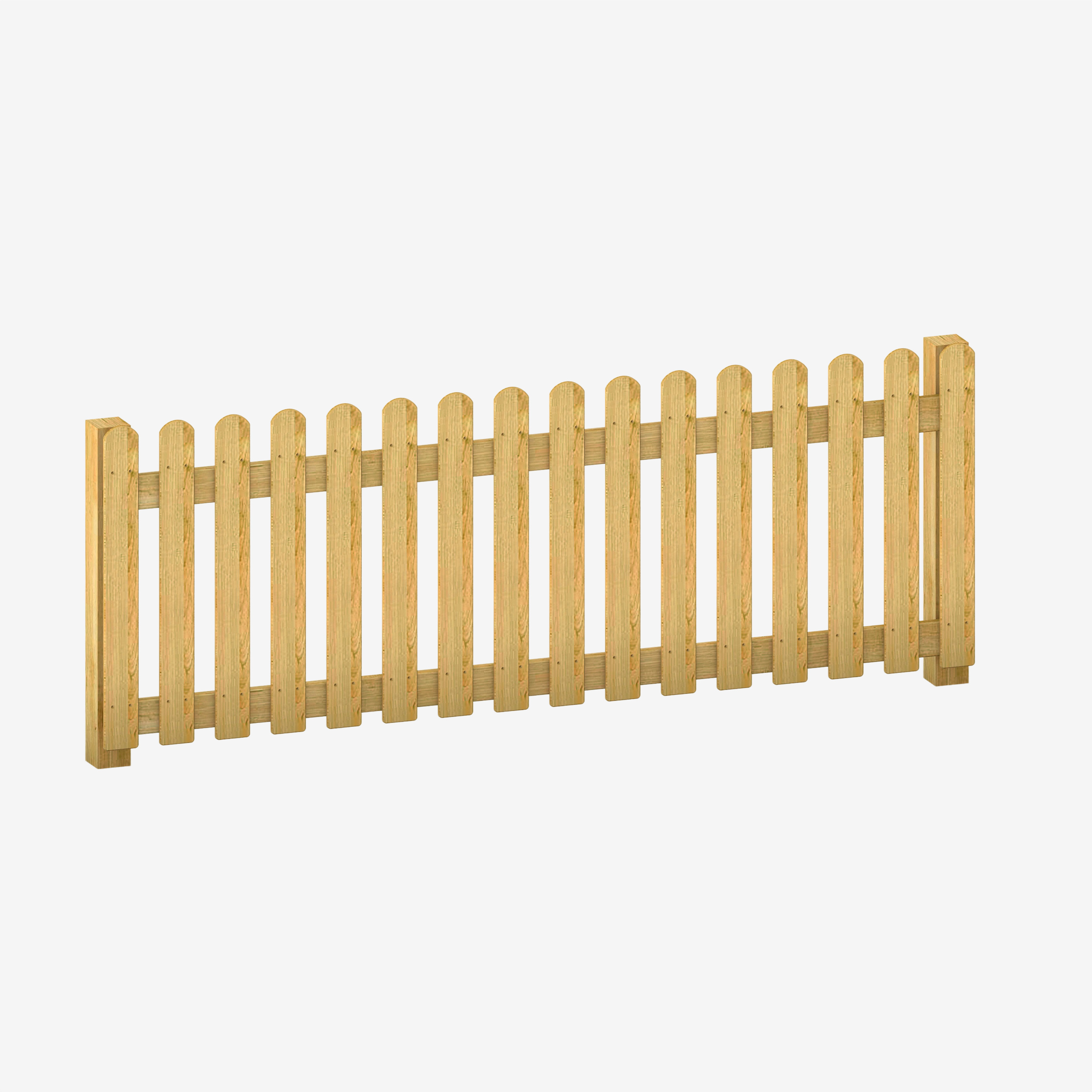 Timber Bow Top Fence 1m