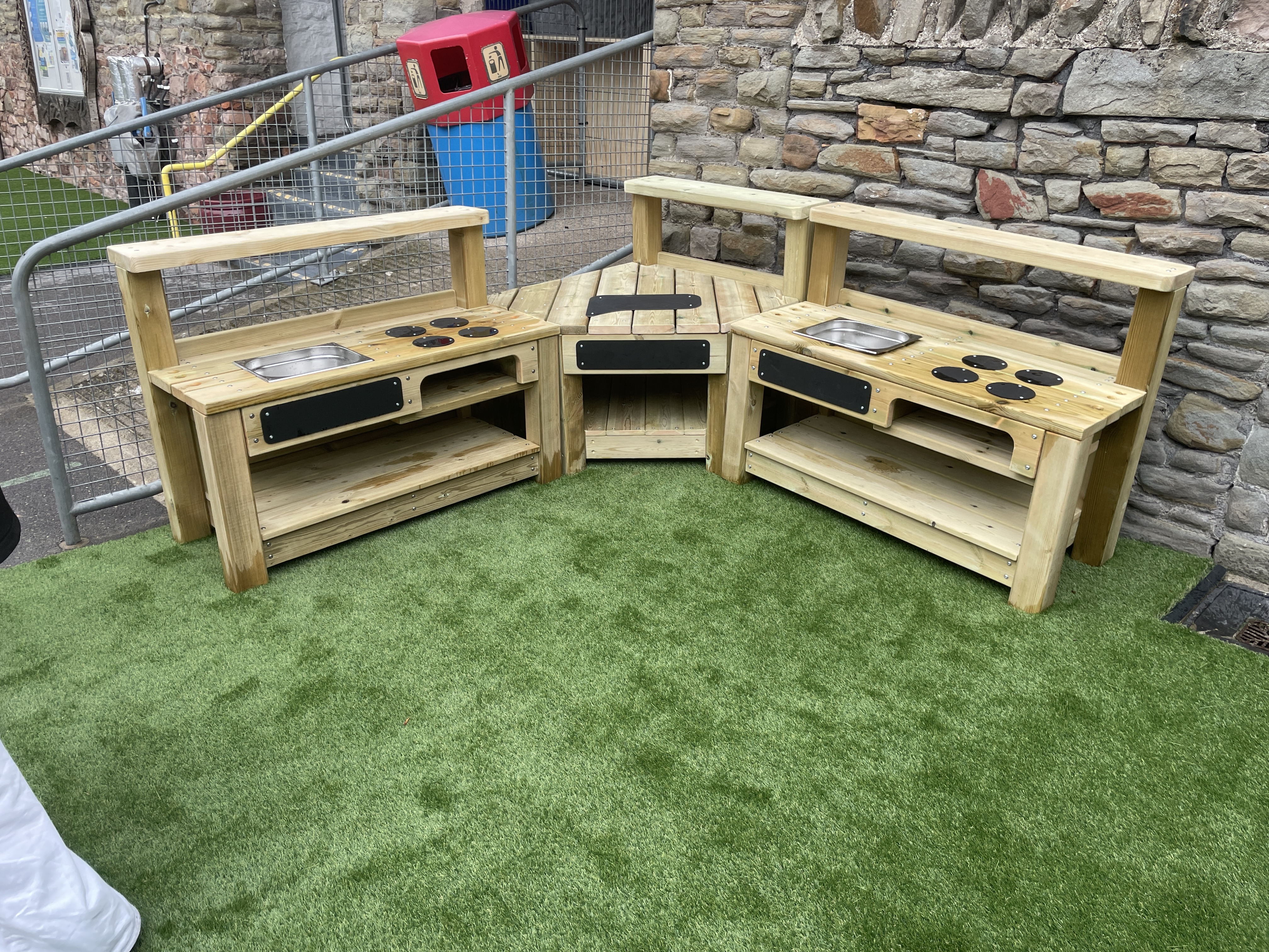 Corner Mud Kitchen paired with Mud Kitchens