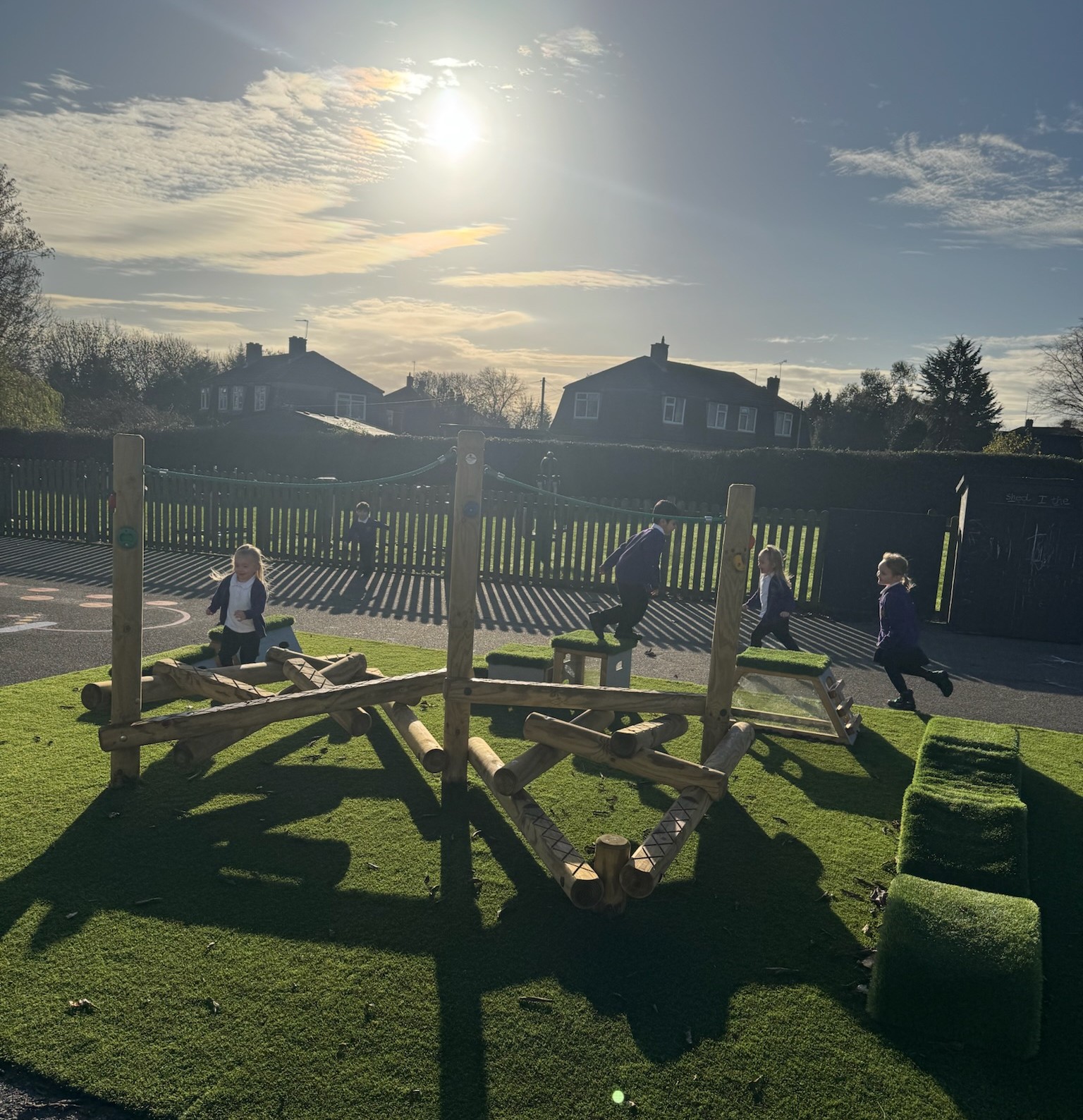 Child playing on climber