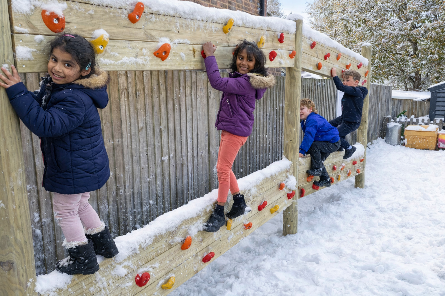 Winter climbing wall