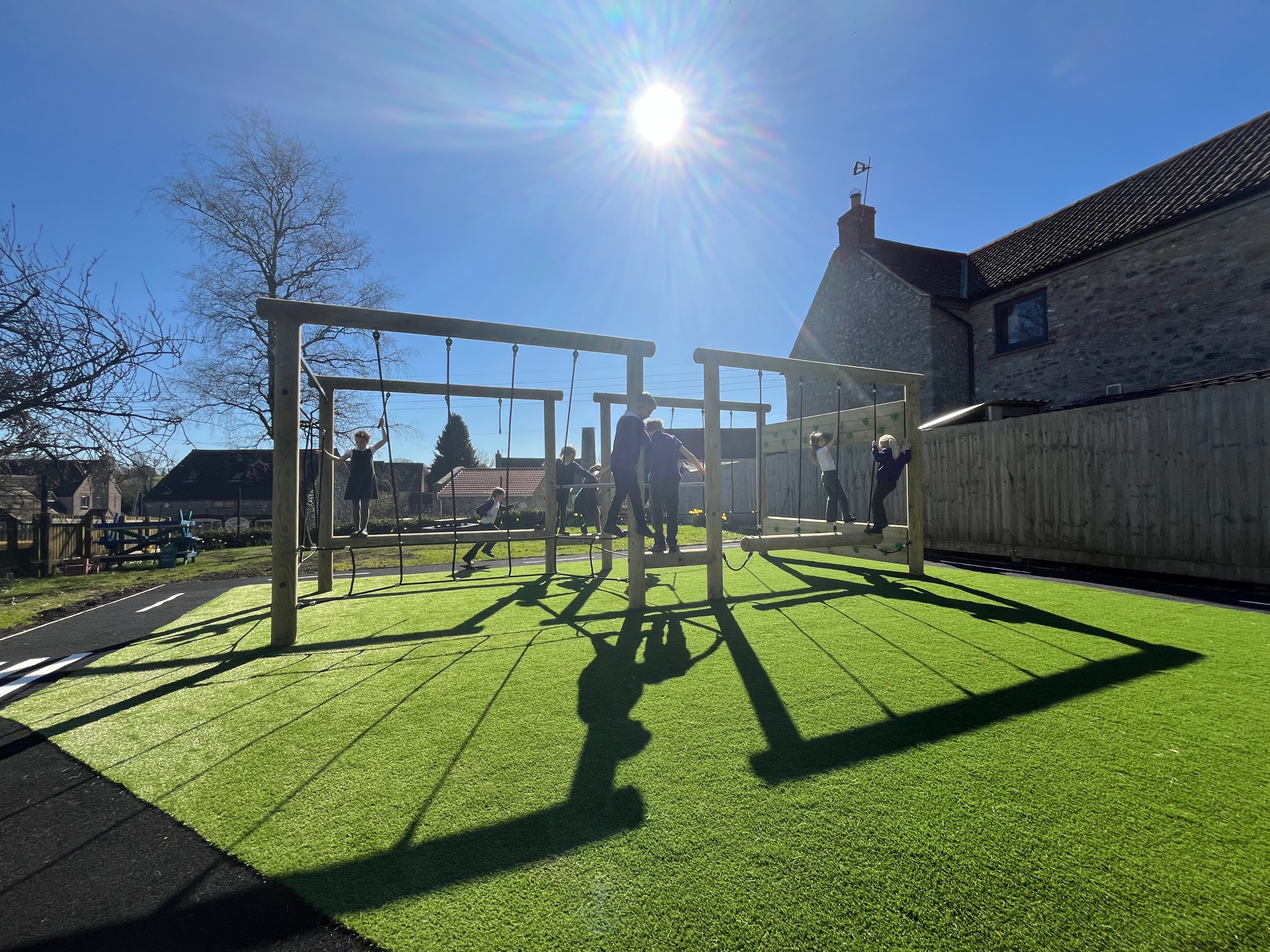 Playground layout ideas: active play equipment.