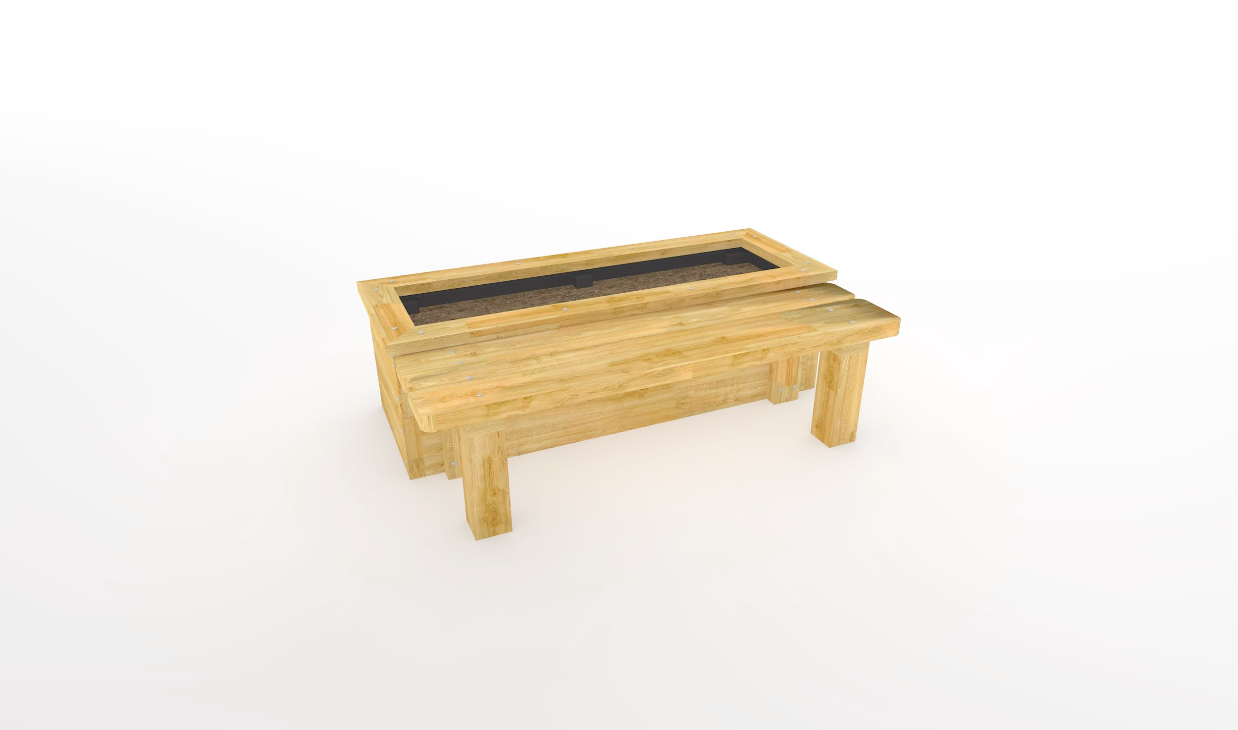 Straight Planter with Bench