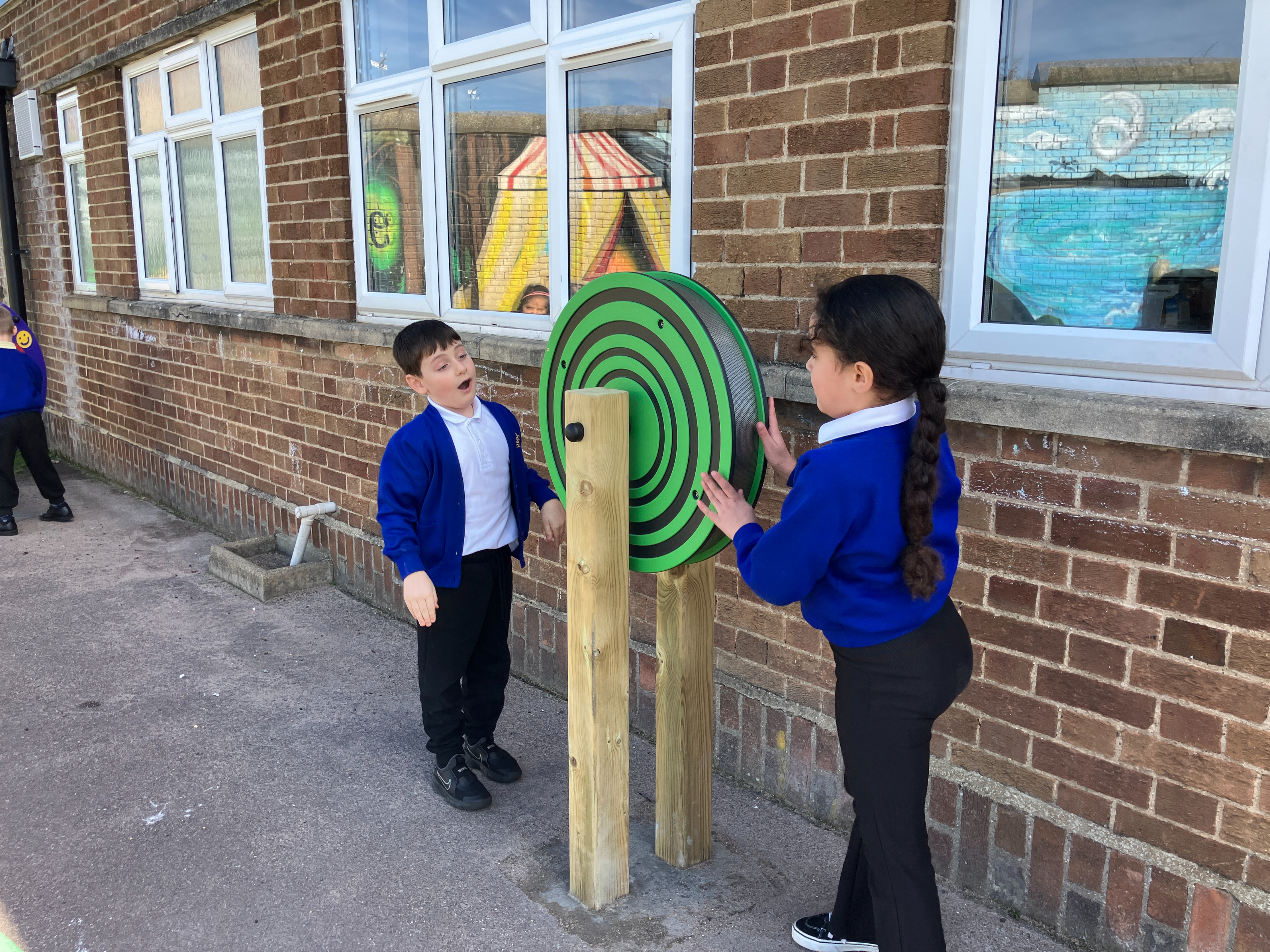 Sensory play: Rain Wheel installation at Henderson Green Primary Academy