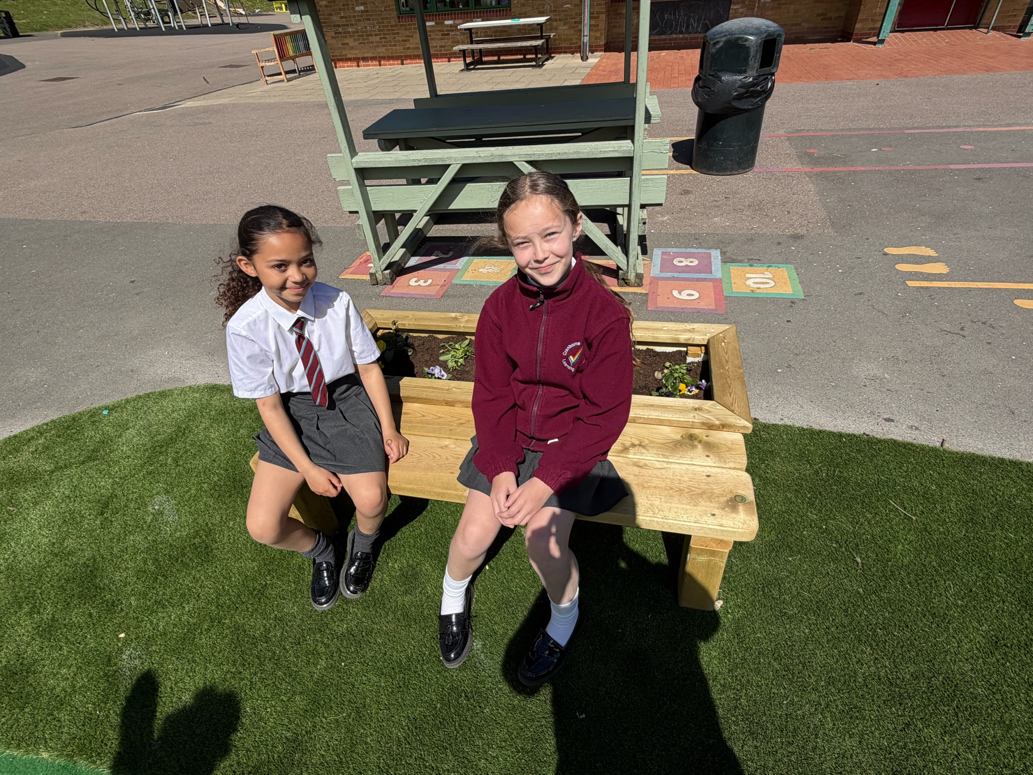 Planter with bench
