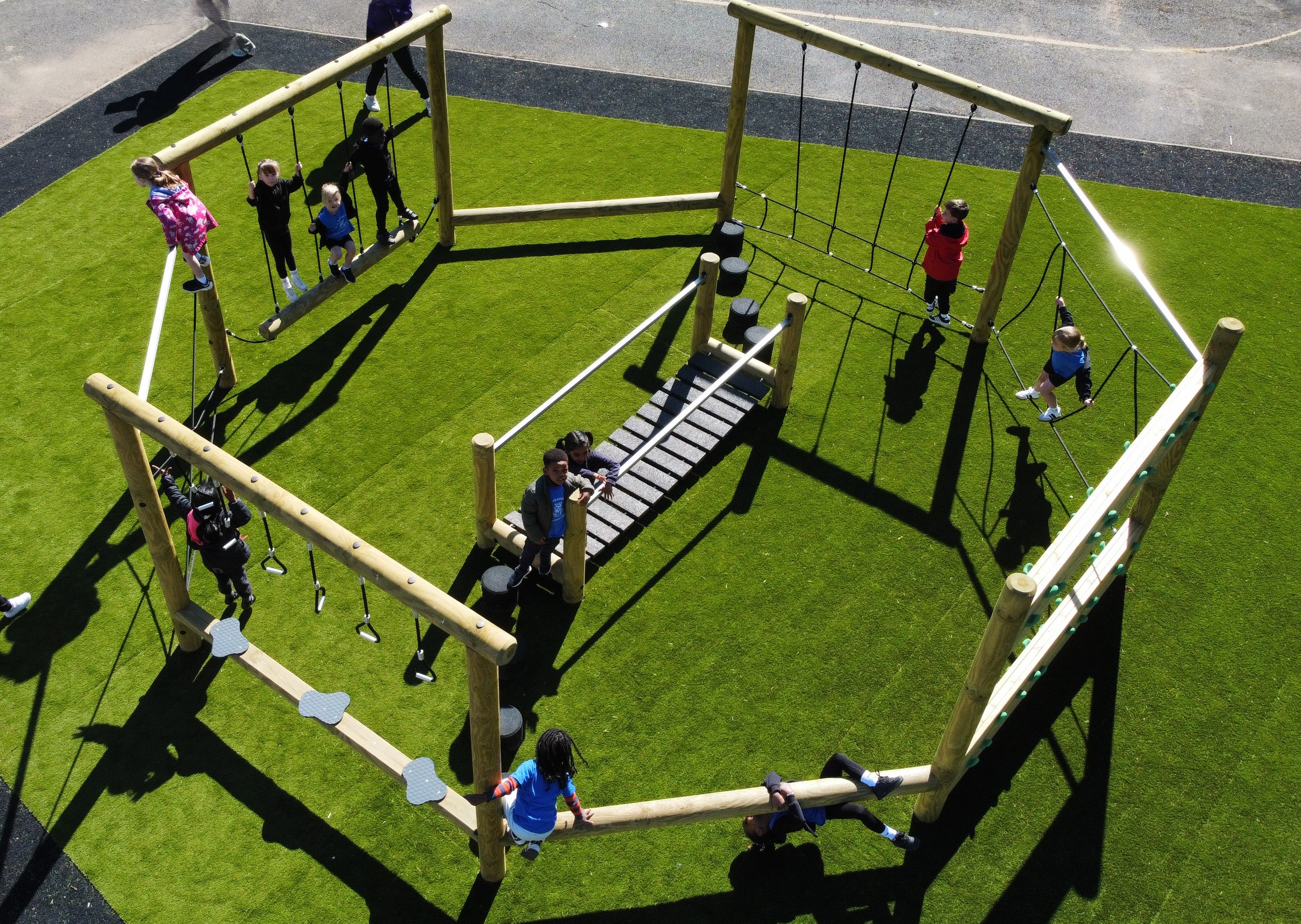 School Playground Development showing children playing 