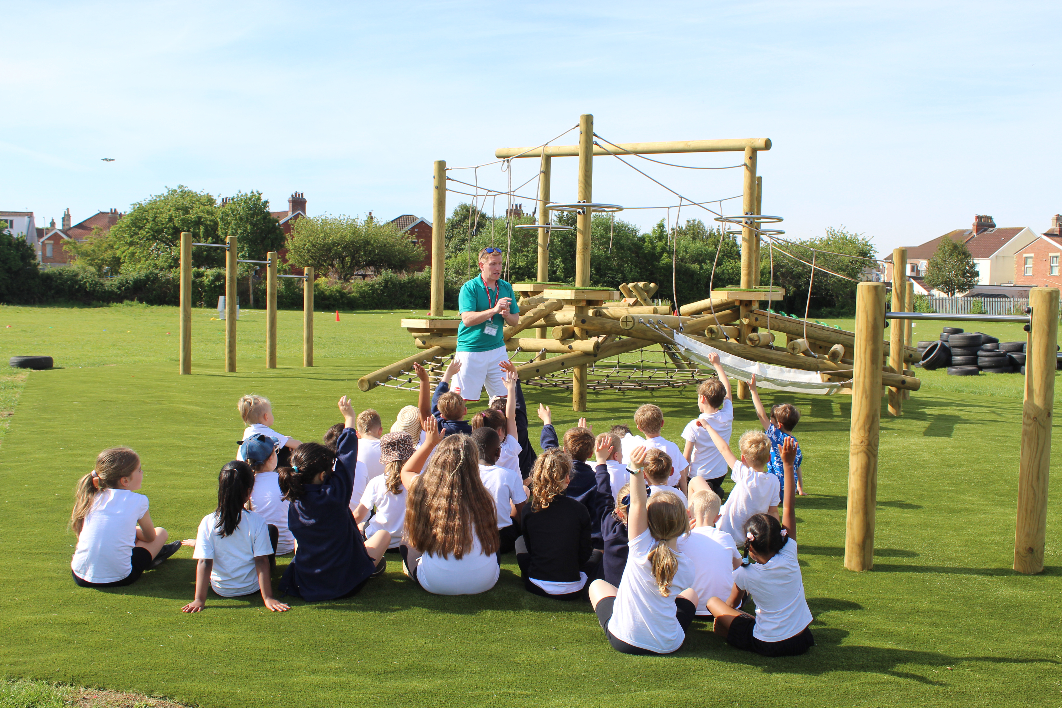 Phoenix Play owner giving safety talk to children