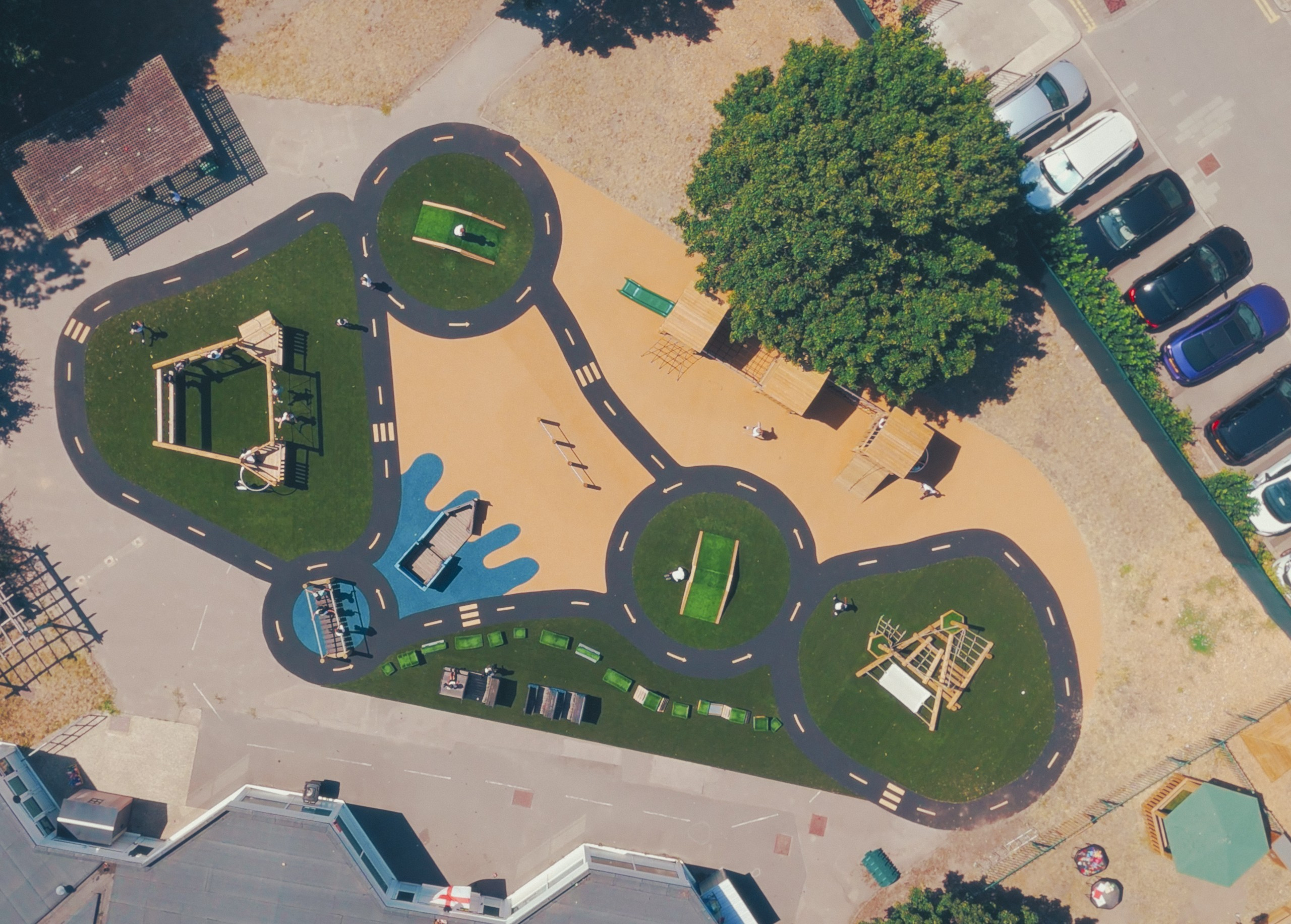 Drone shot of a playground design