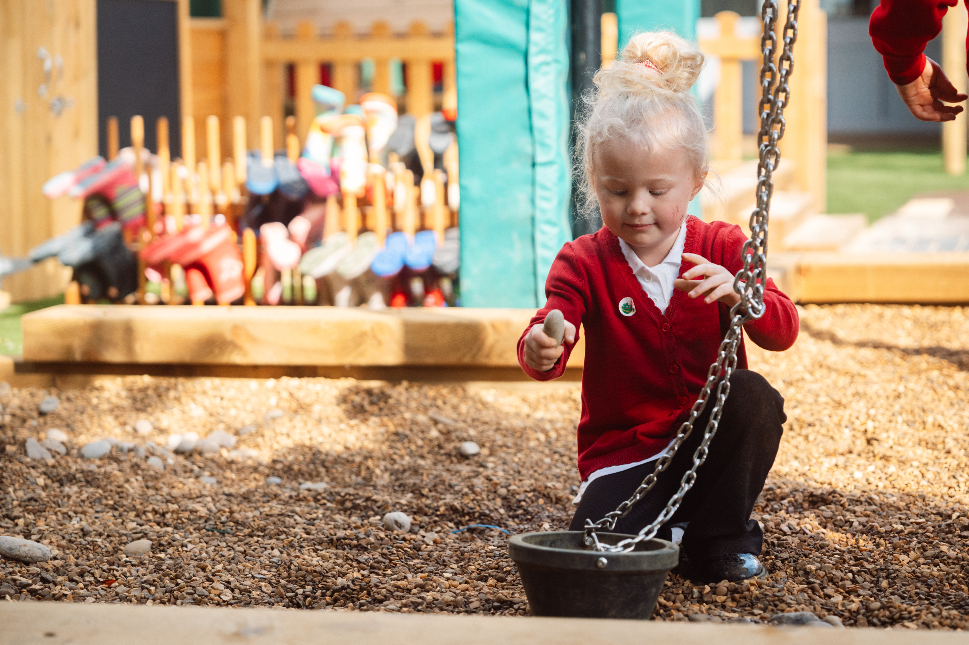 Hunsbury Park play development children playing with sand and pulley