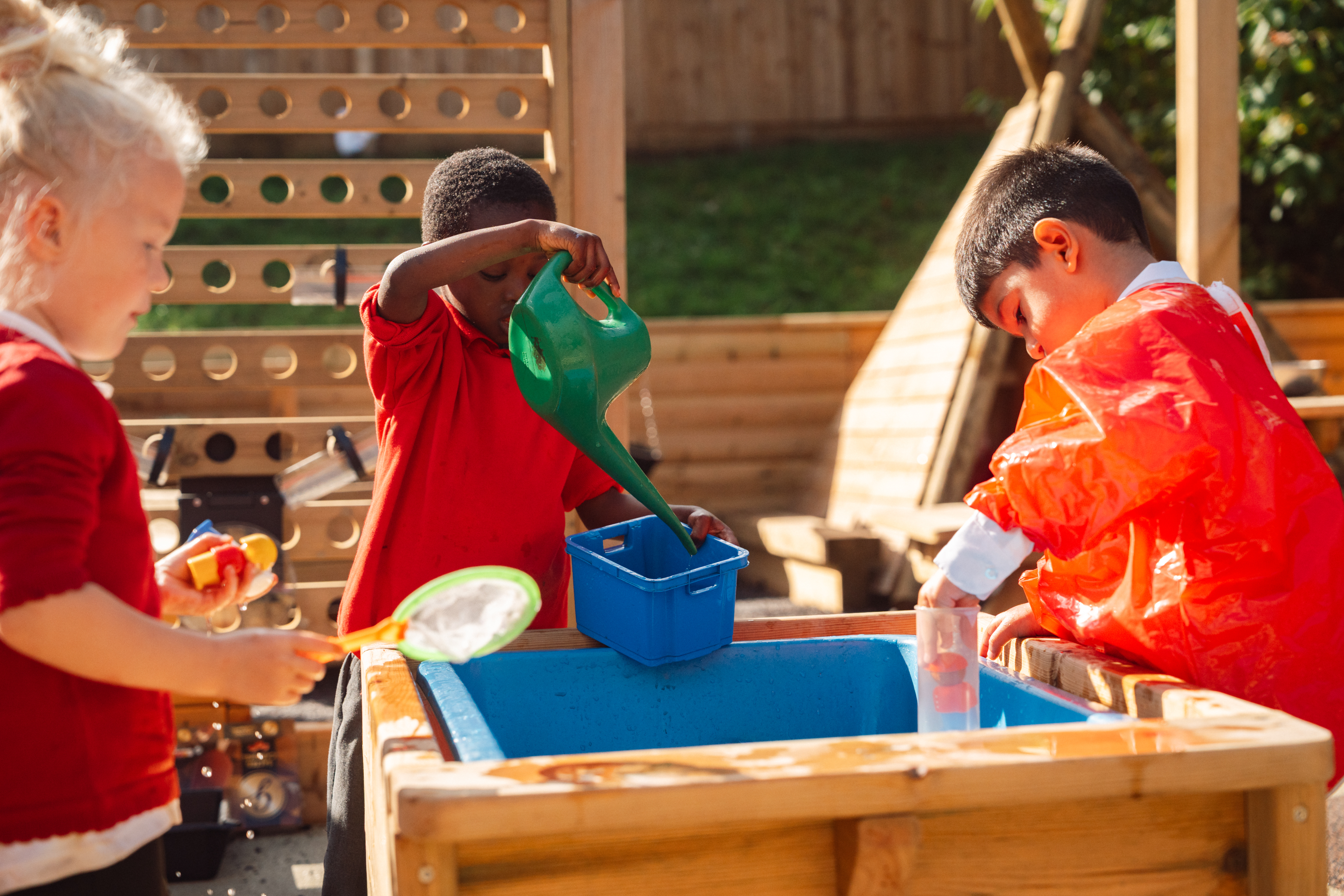 Hunsbury Park play development children playing with water